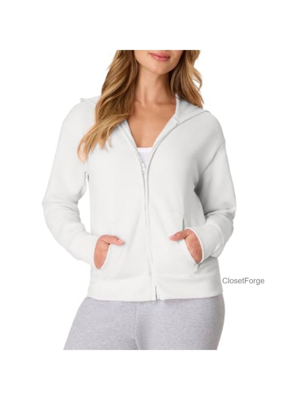 Ecosmart Full-Zip Fleece Hoodie Sweatshirt For Women, Midweight Cotton Poly